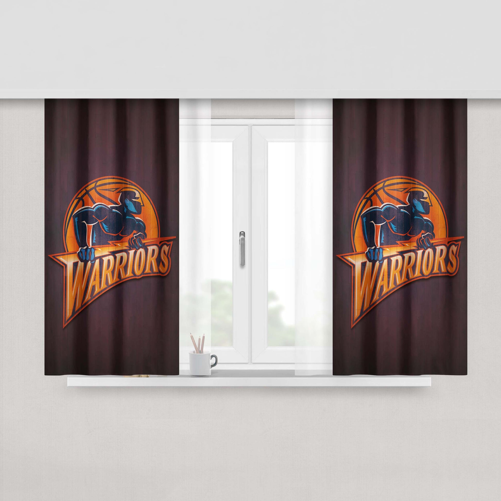 Golden State Warriors Hardwood Peach Skin Window Curtains