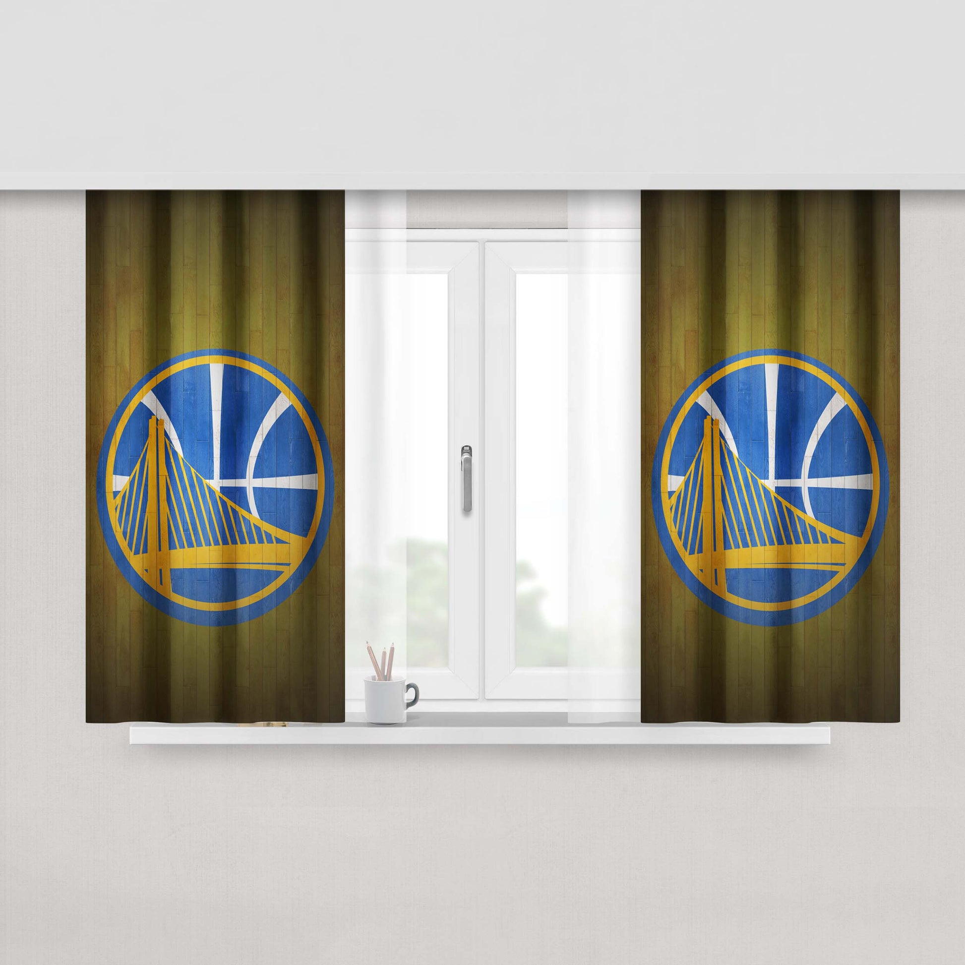 Golden State Warriors Harwood Peach Skin Window Curtains