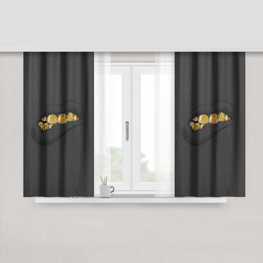 Golden Teeth Peach Skin Window Curtains