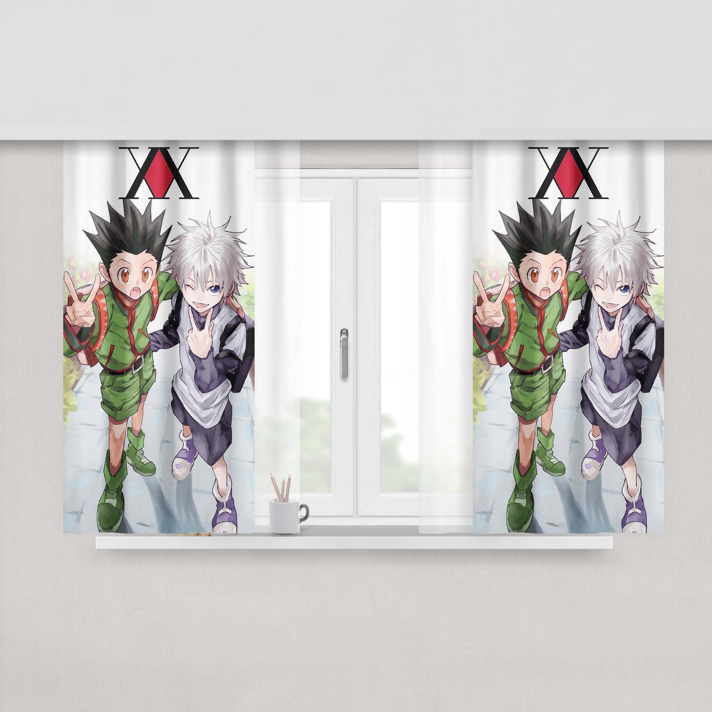 Gon X Killua Hunter X Hunter Peach Skin Window Curtains