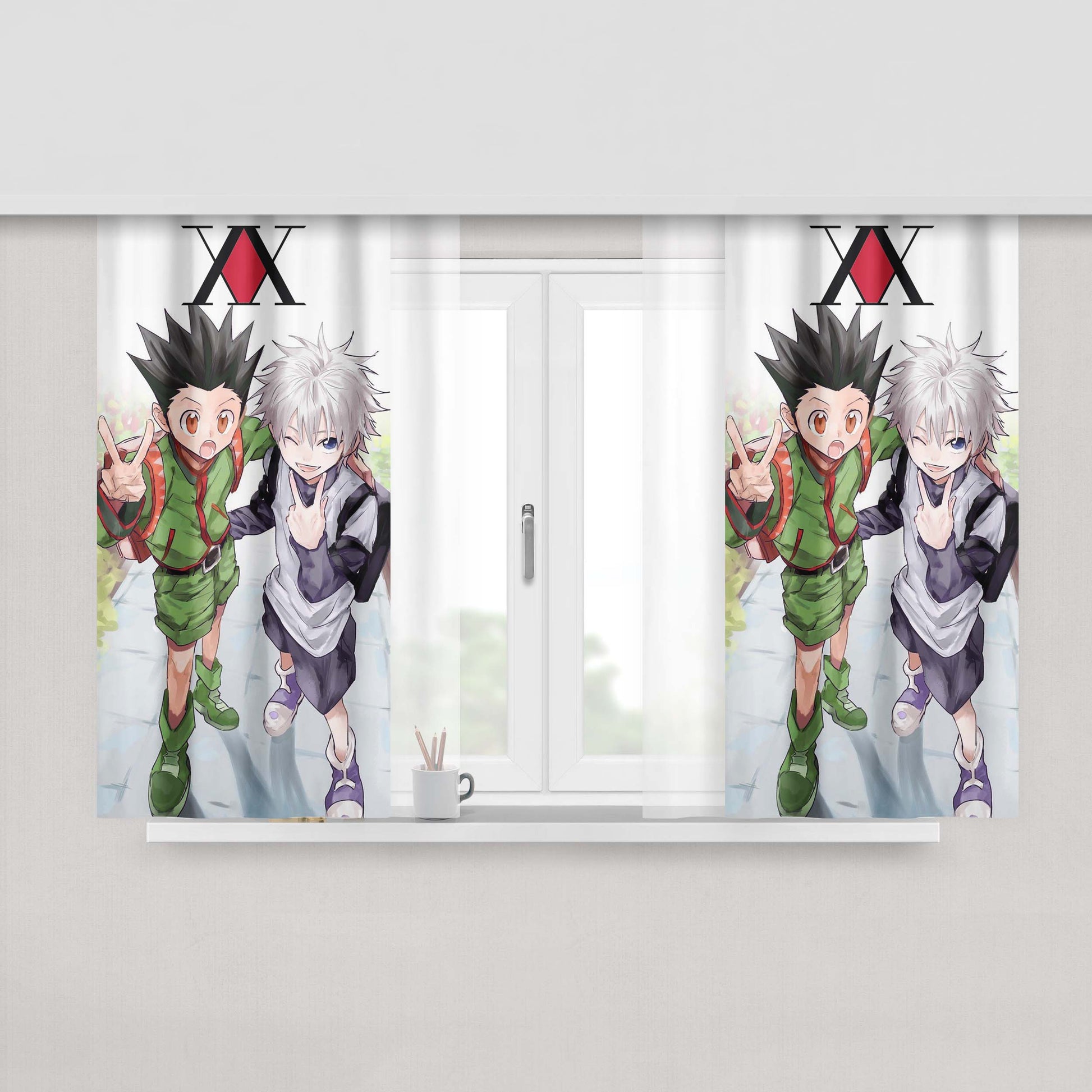 Gon X Killua Hunter X Hunter Peach Skin Window Curtains