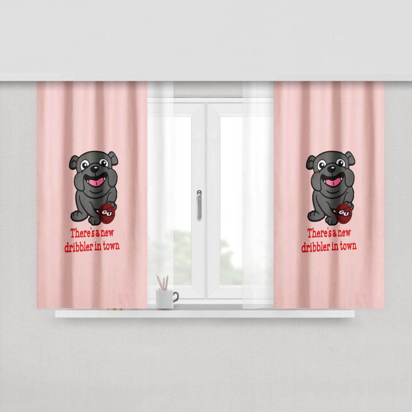 Gonzaga University Football Gift Peach Skin Window Curtains
