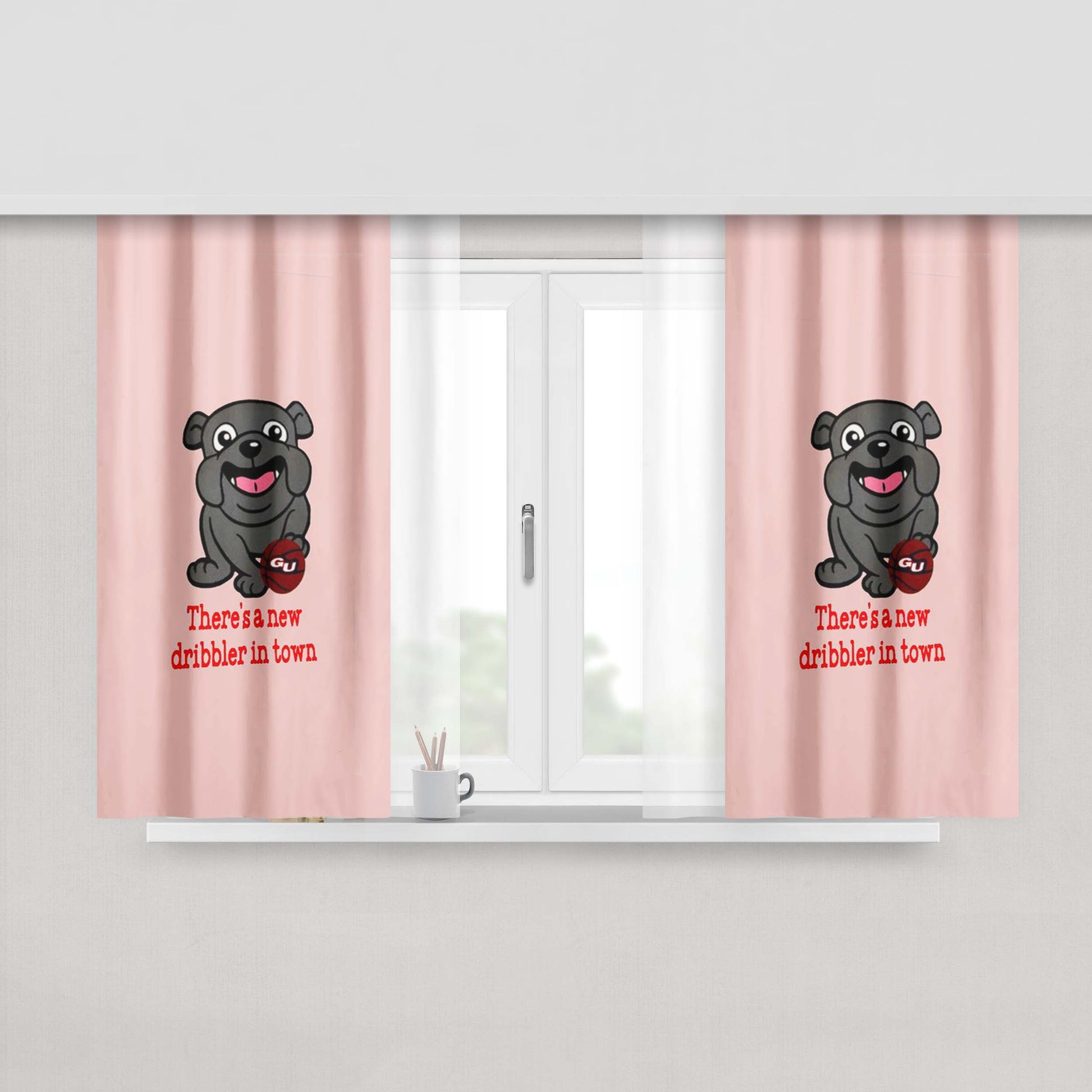Gonzaga University Football Gift Peach Skin Window Curtains