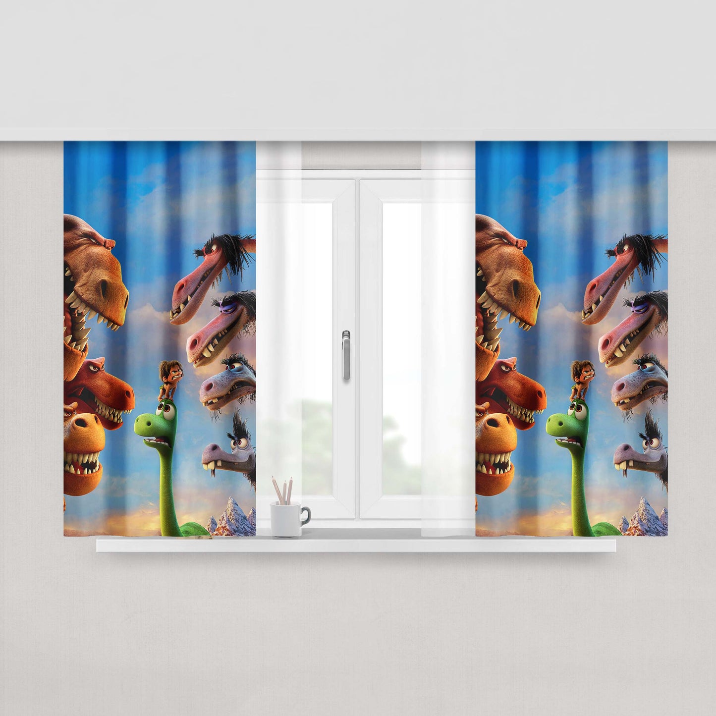 Good Dinosaur The Movie Poster Peach Skin Window Curtains