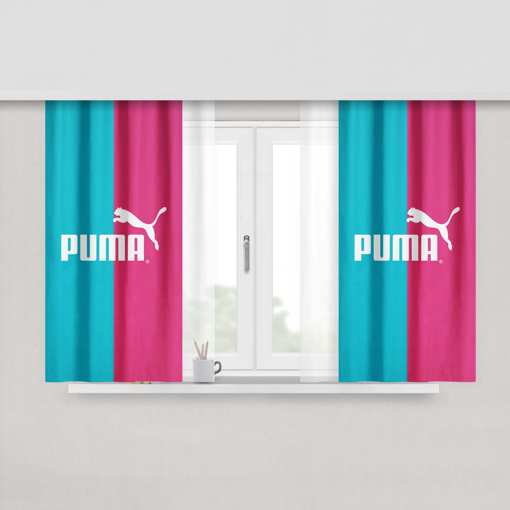 Gorgerous Puma Logo Peach Skin Window Curtains
