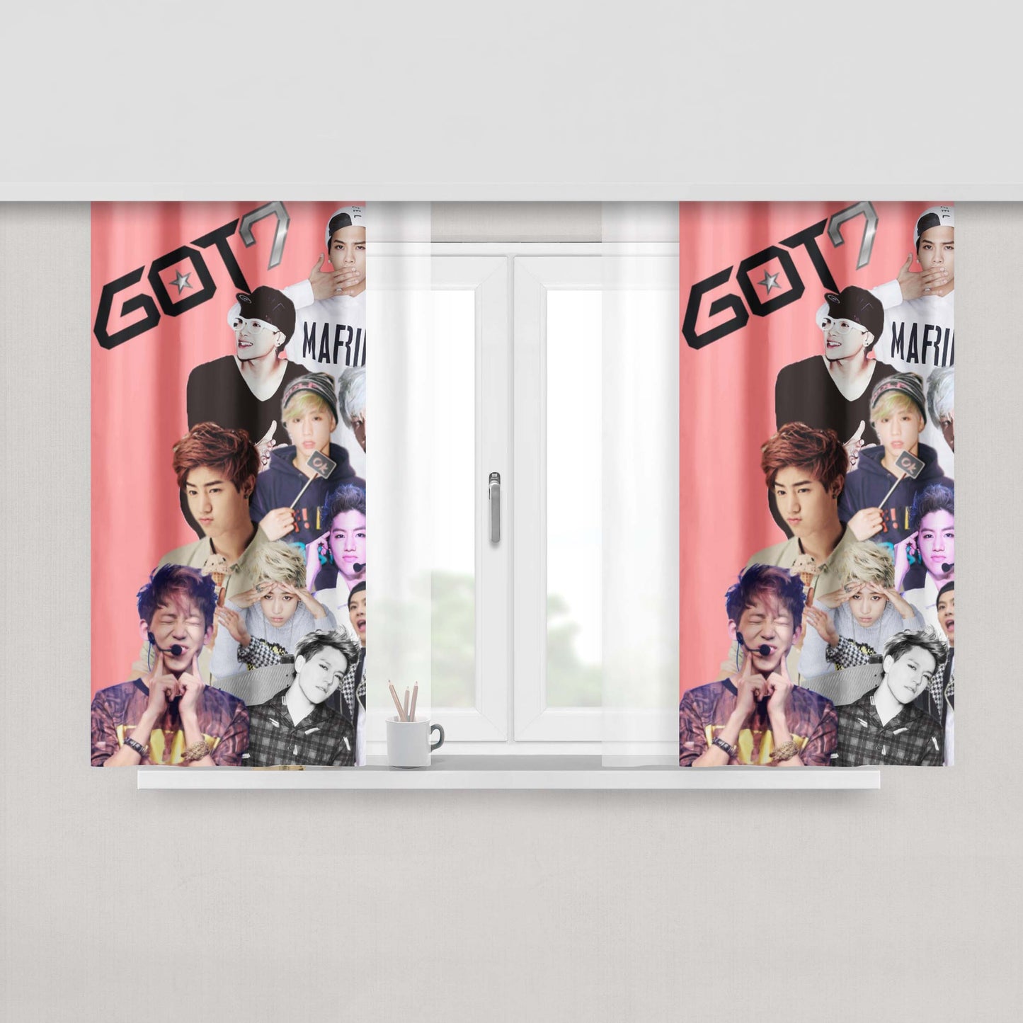 Got7 Just Right Wallpaper Peach Skin Window Curtains