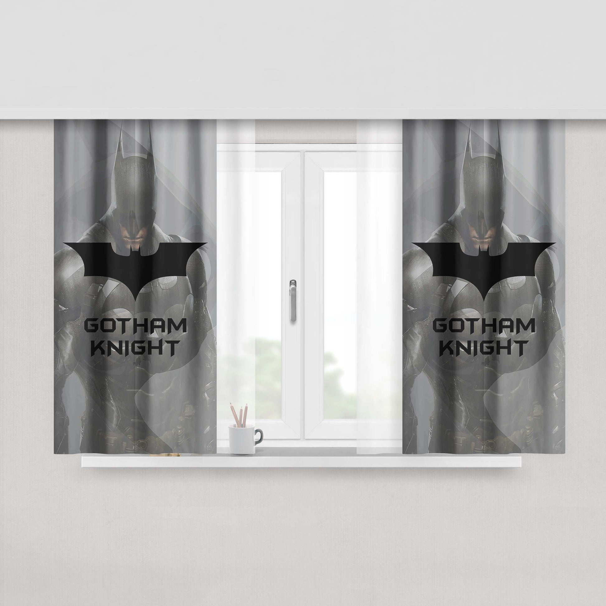 Gotham Knight Batman Hero Peach Skin Window Curtains