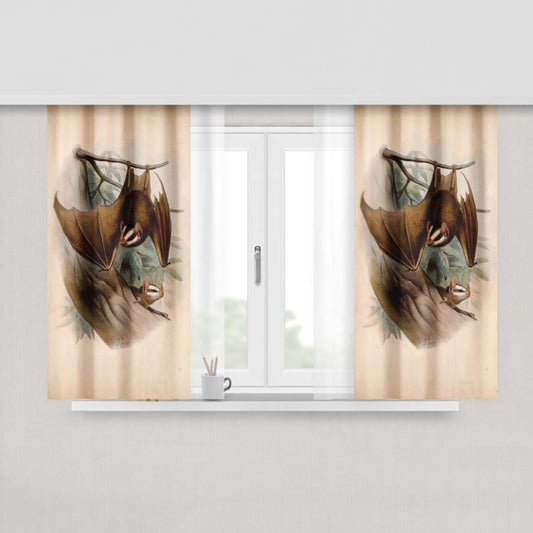 Gothic Bat Peach Skin Window Curtains