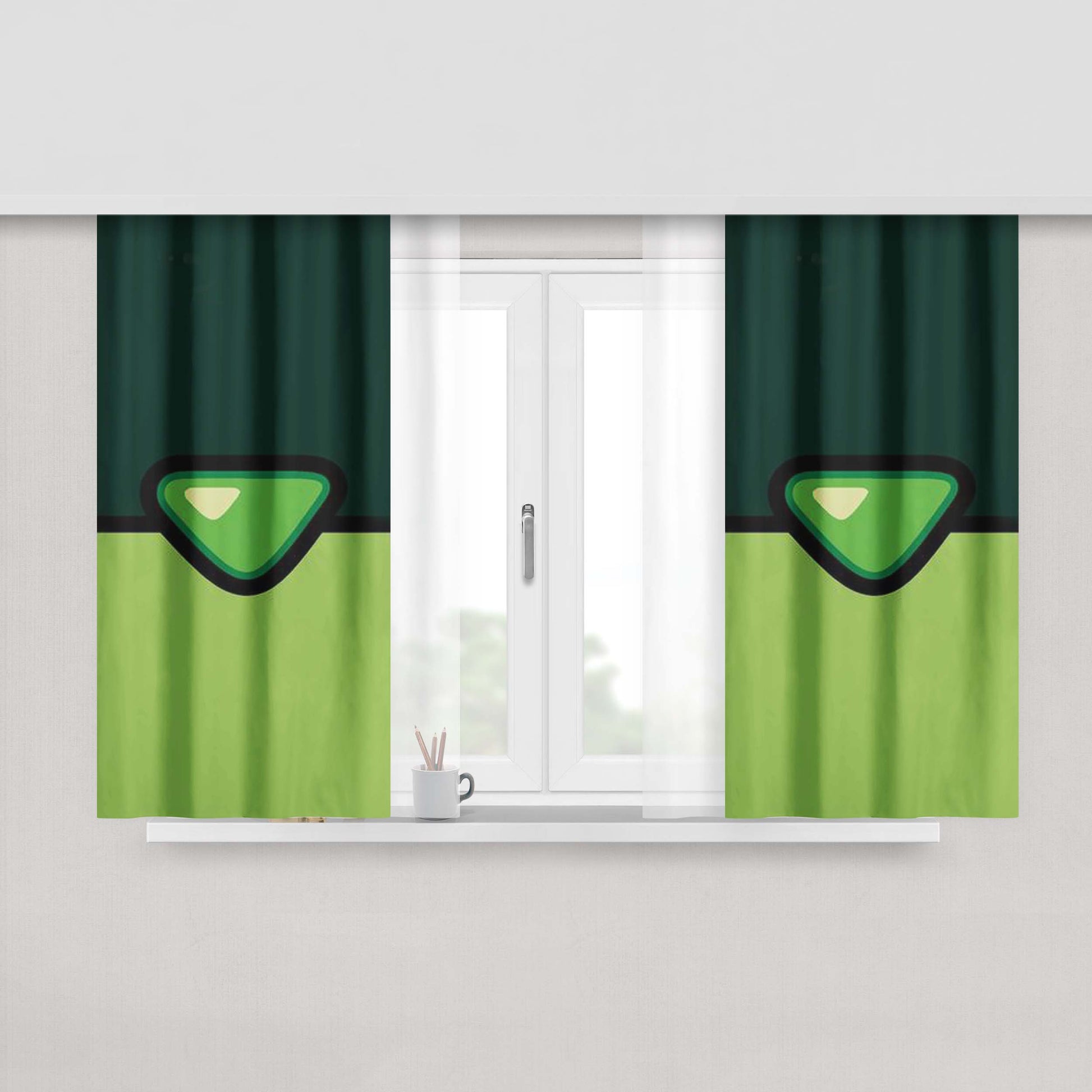 Gotta Catch Gem All Peach Skin Window Curtains