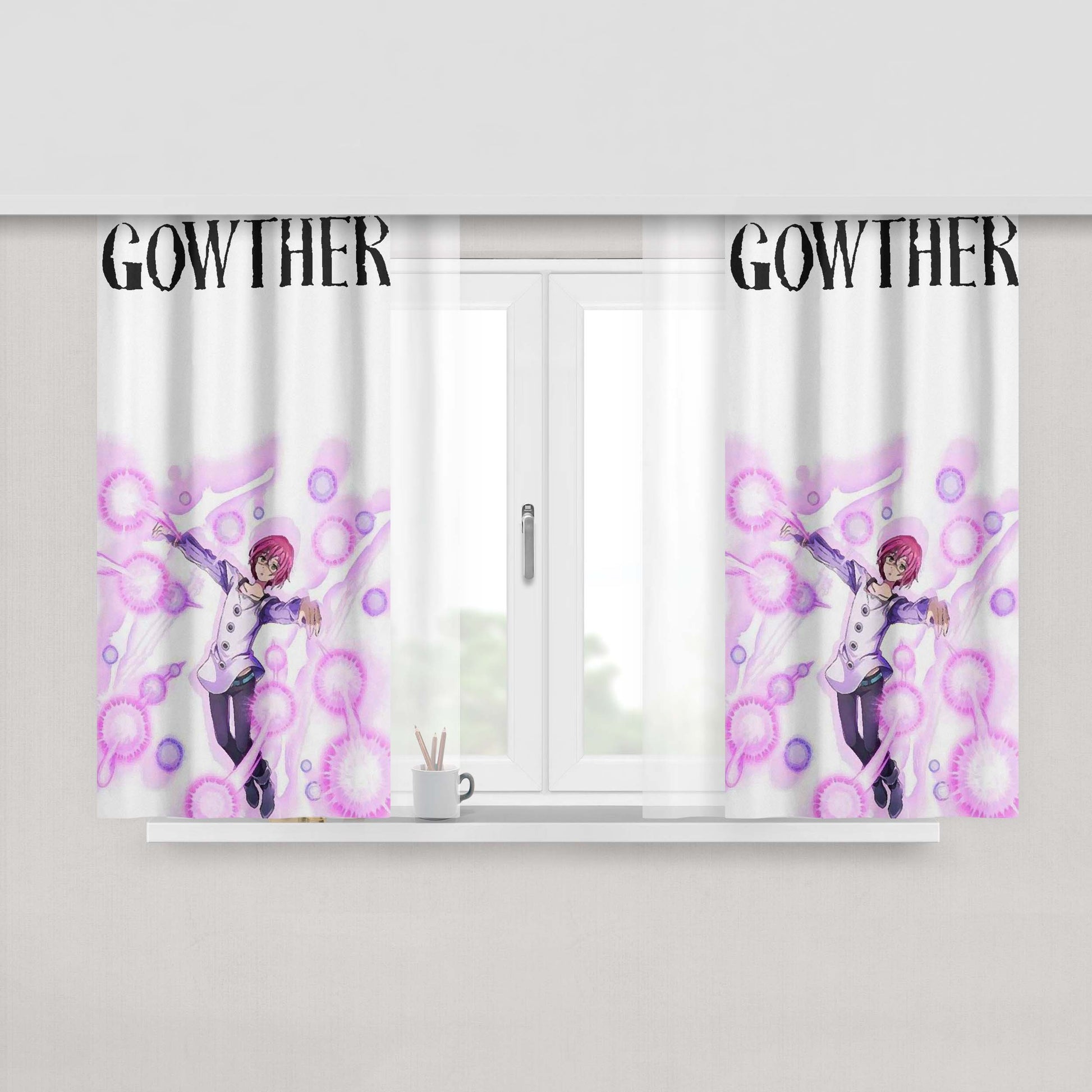 Gowther Power Wallpaper Nanatsu No Taizai Peach Skin Window Curtains