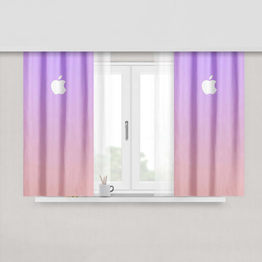 Gradient Fade Purple Pink Peach Skin Window Curtains