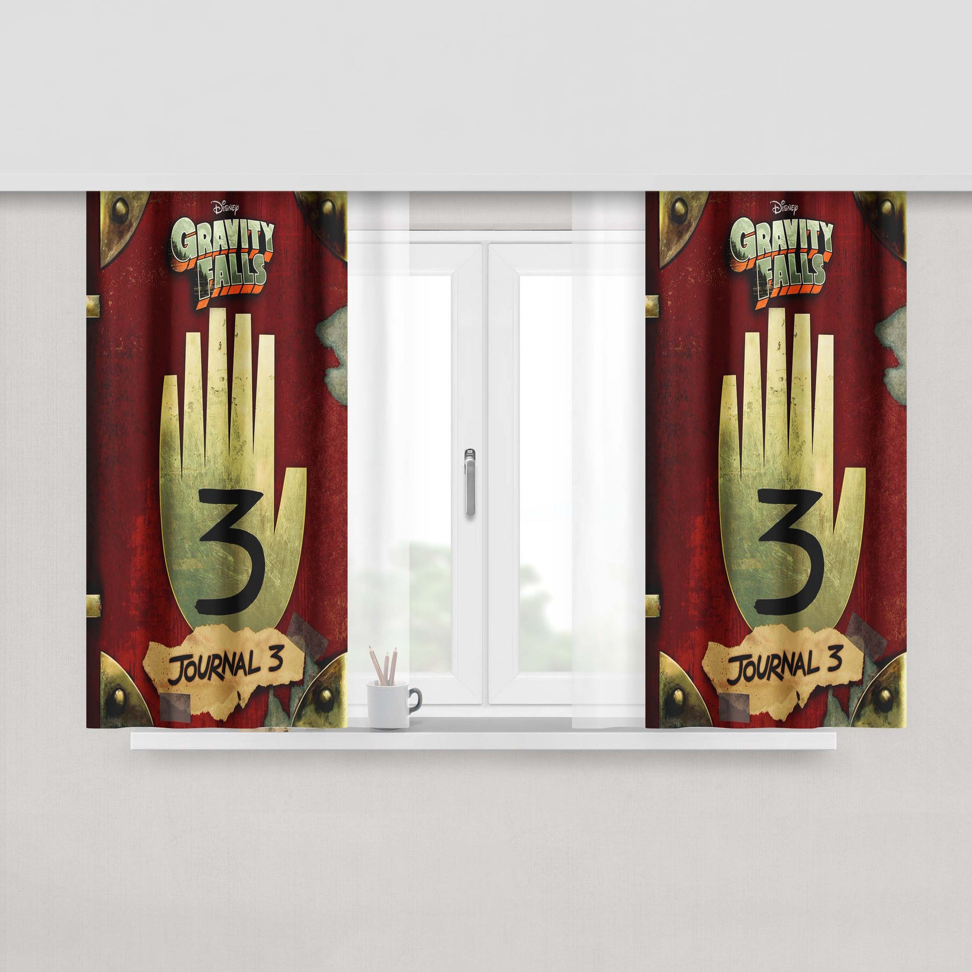 Graffiti Falls Journal 3 Peach Skin Window Curtains
