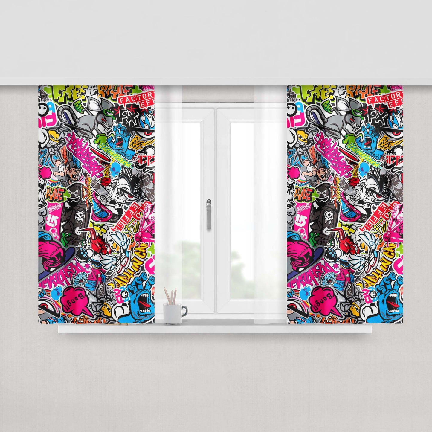 Graffiti For Rol Peach Skin Window Curtains