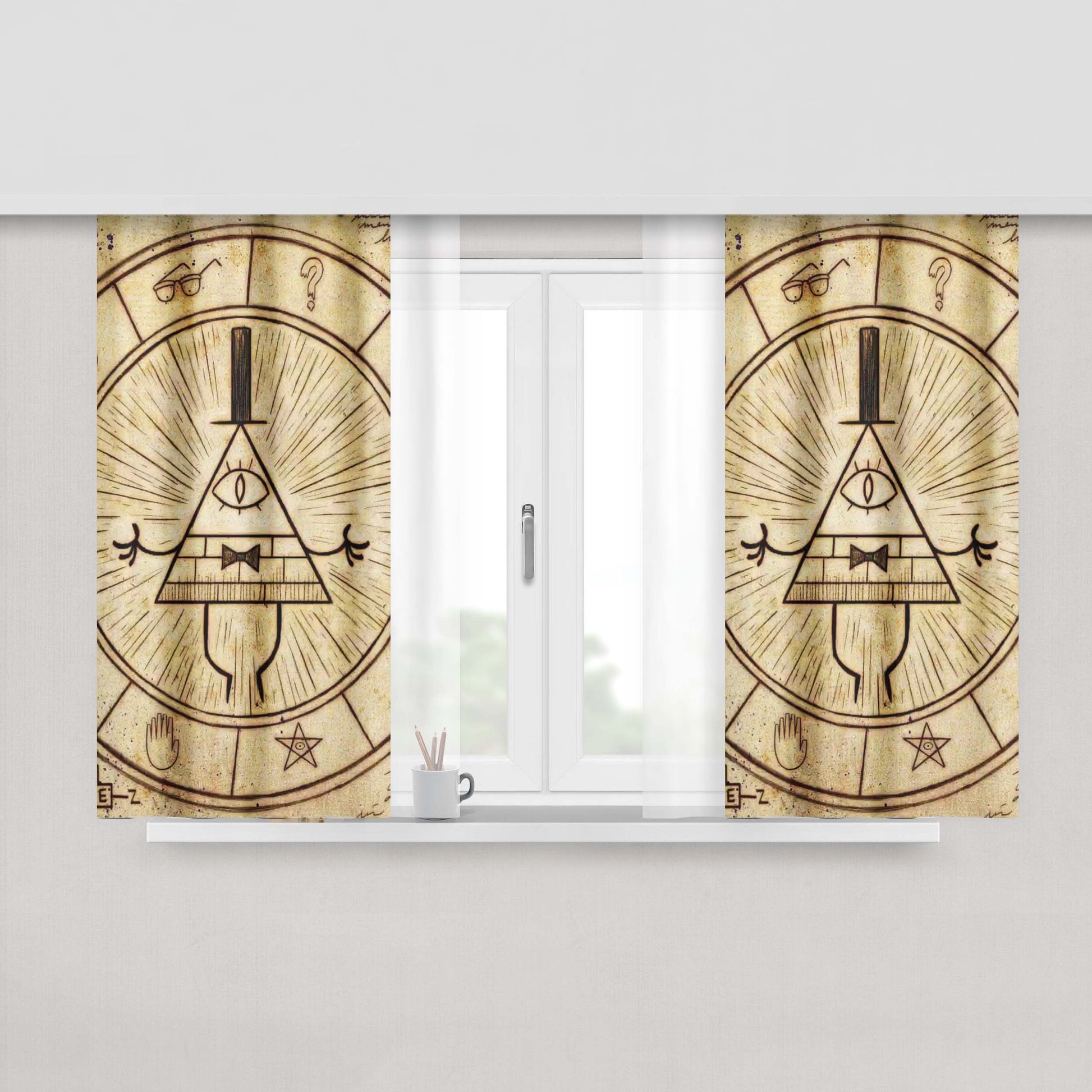 Grafity Falls Peach Skin Window Curtains