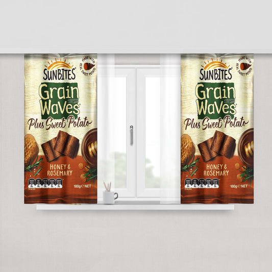 Grain Waves Honey And Rosemary Peach Skin Window Curtains