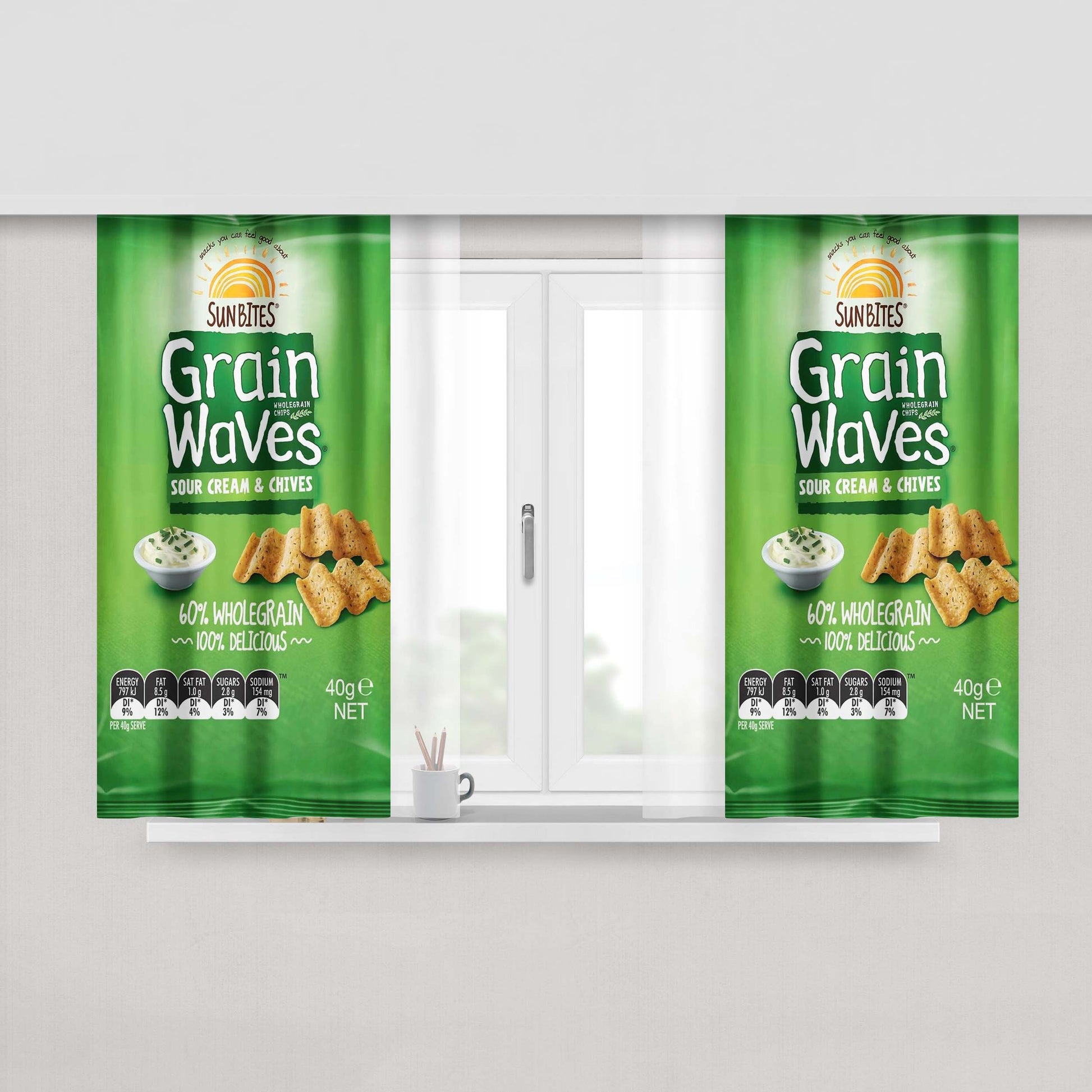 Grain Waves Sour Cream And Chives Peach Skin Window Curtains