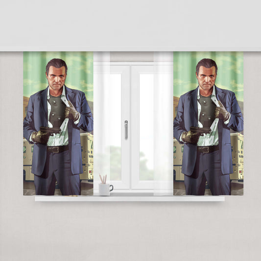 Grand Theft Auto V Michael De Santa Peach Skin Window Curtains