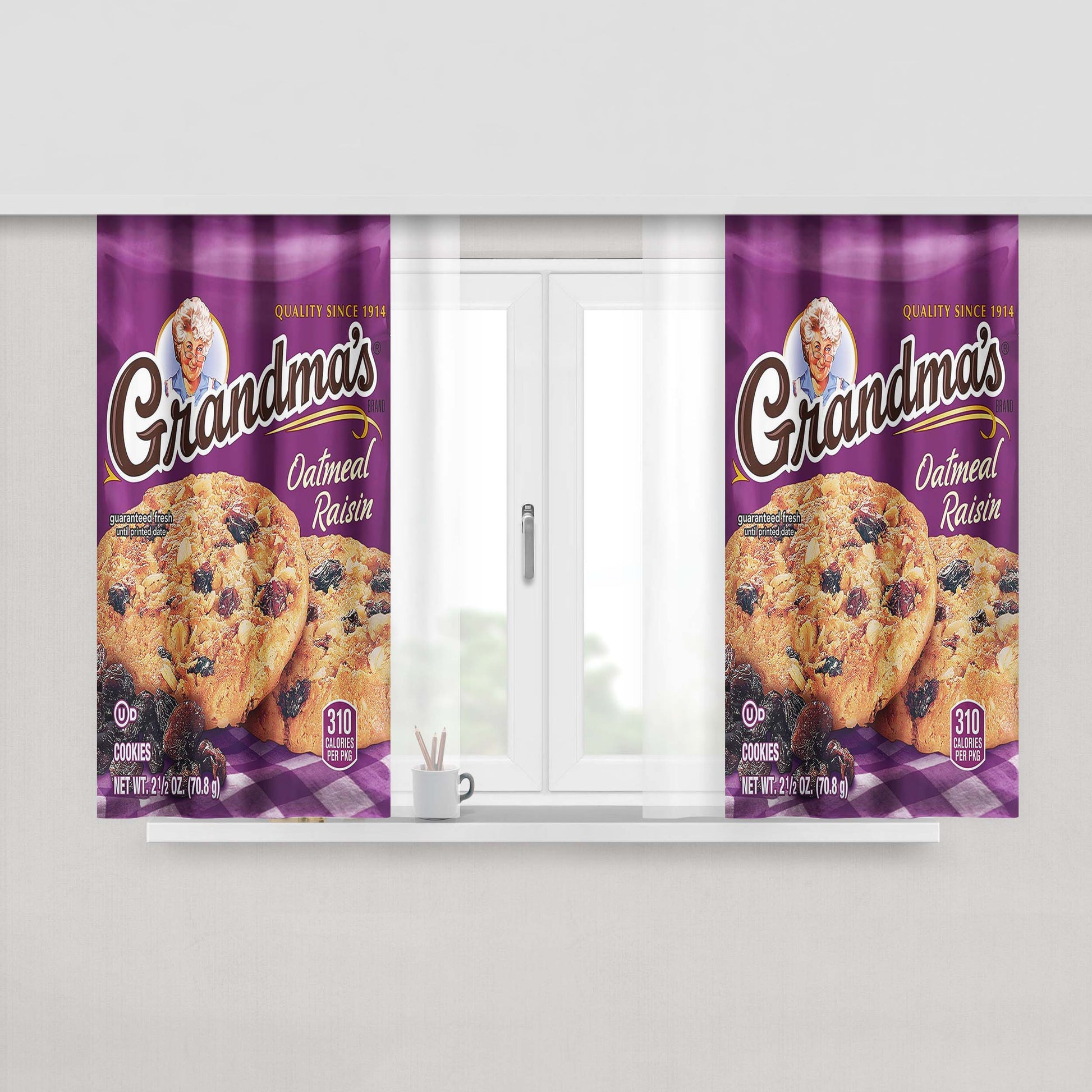 Grandma Oatmeal Raisin Peach Skin Window Curtains