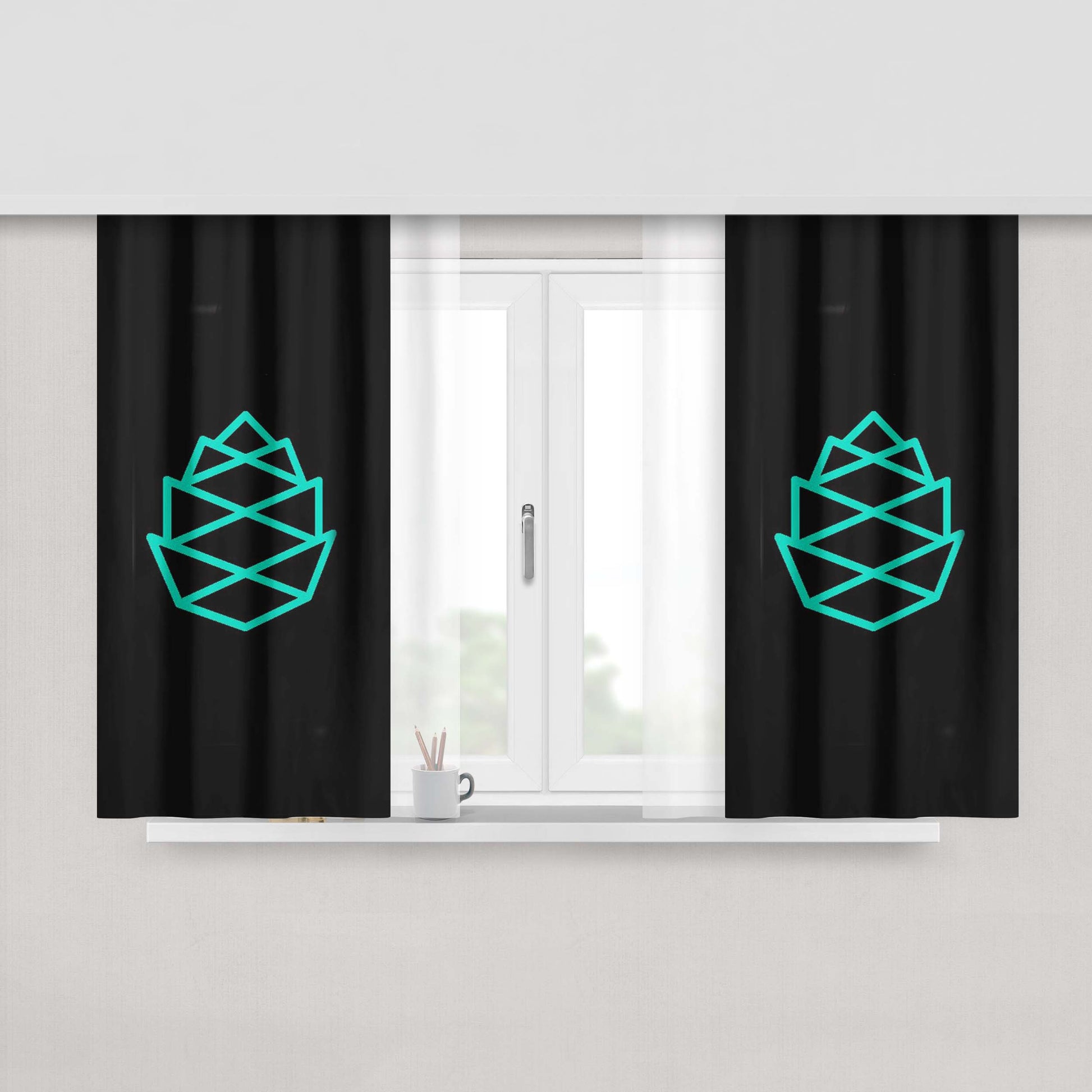 Granite Hill Threads Pinecone Logo Peach Skin Window Curtains