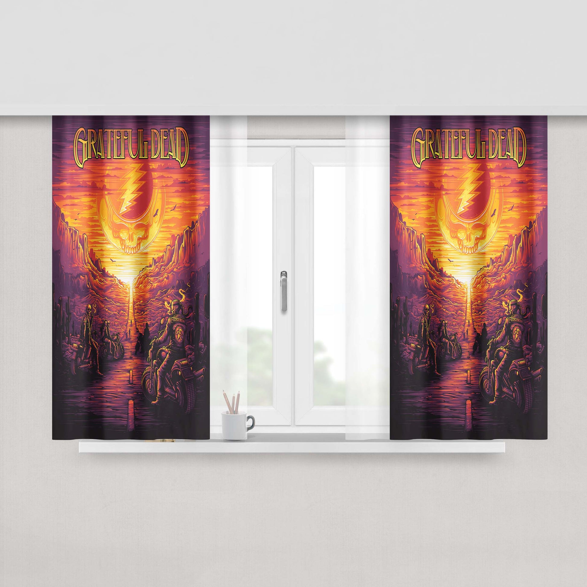 Grateful Dead Dan Mumford Peach Skin Window Curtains