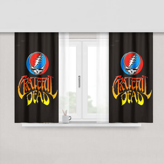Grateful Dead Logo Peach Skin Window Curtains