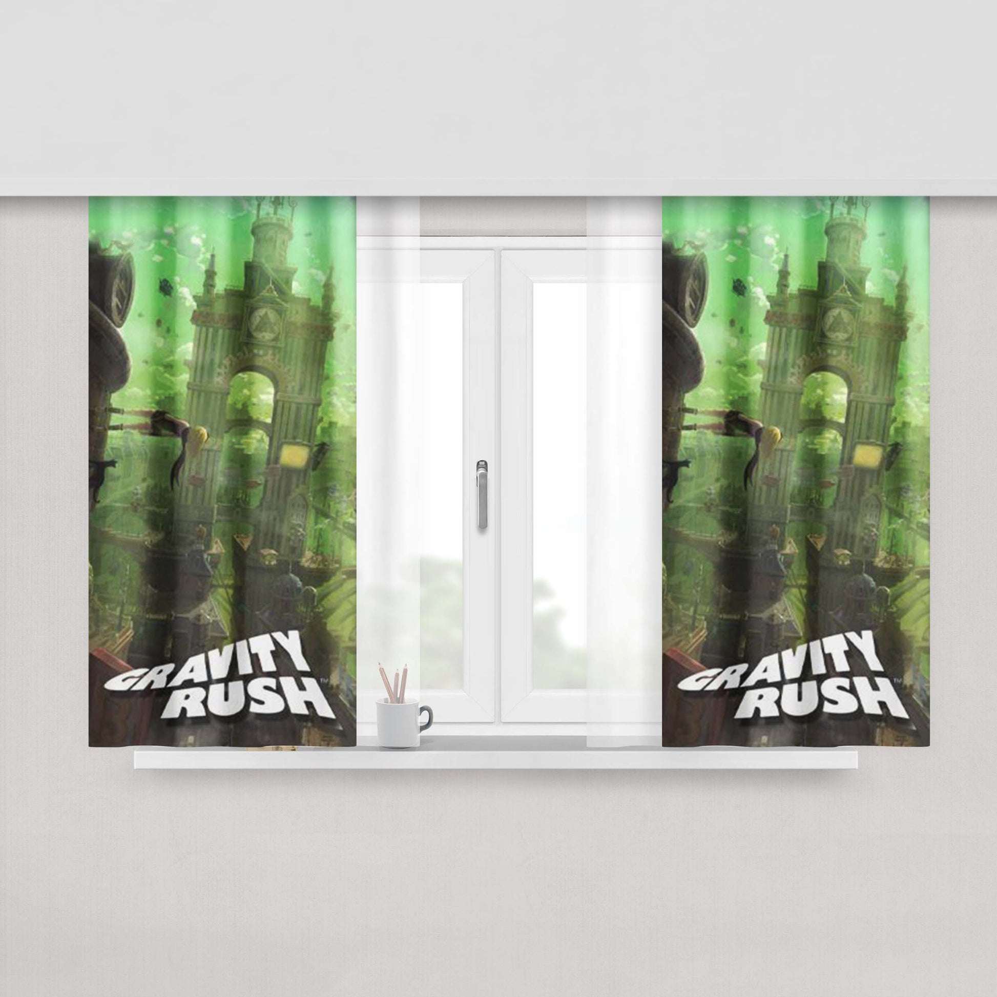 Gravity Rush Peach Skin Window Curtains