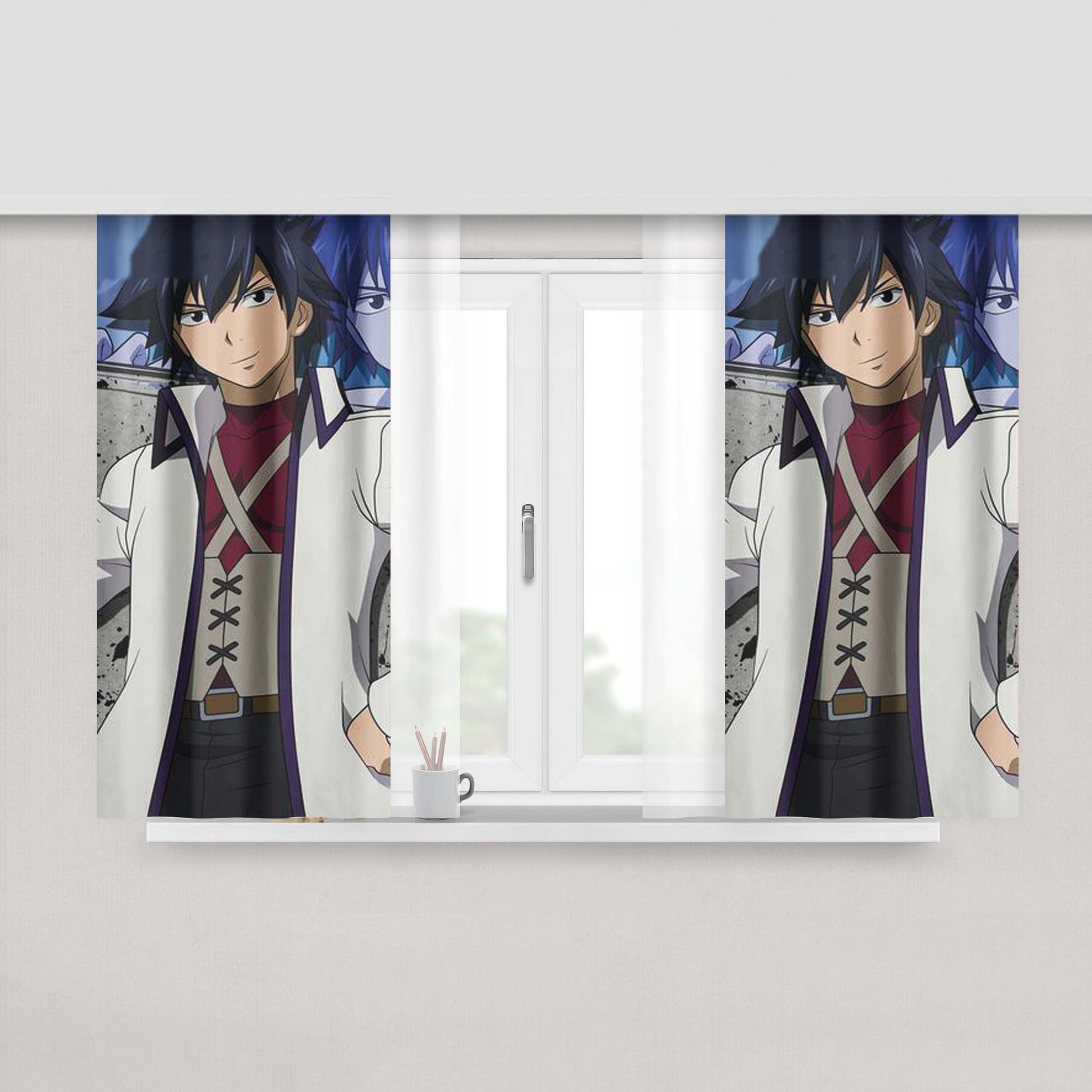 Gray Fullbuste Peach Skin Window Curtains