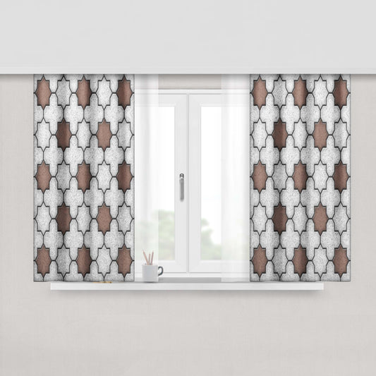 Gray Pavement Textur Peach Skin Window Curtains