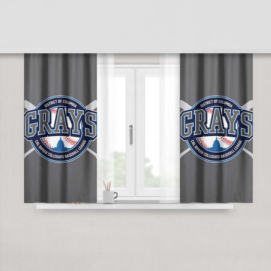 Grays Baseball Logo Gray Peach Skin Window Curtains