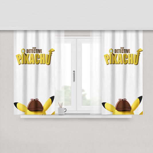 Great Detective Pikachu Peach Skin Window Curtains