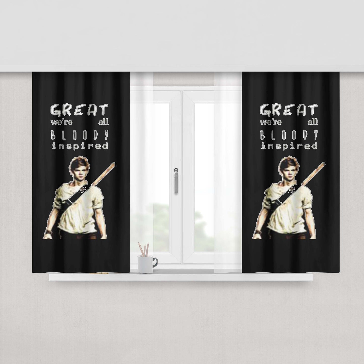 Great We'Re All Bloody Inspired Peach Skin Window Curtains