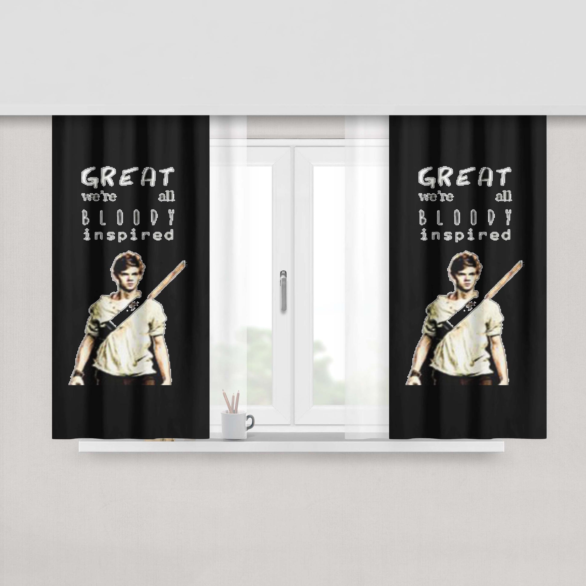 Great We'Re All Bloody Inspired Peach Skin Window Curtains