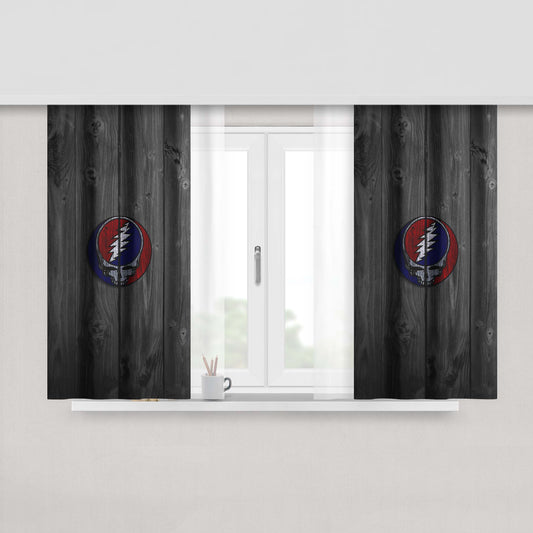 Greatful Dead Scarlet Dark Peach Skin Window Curtains