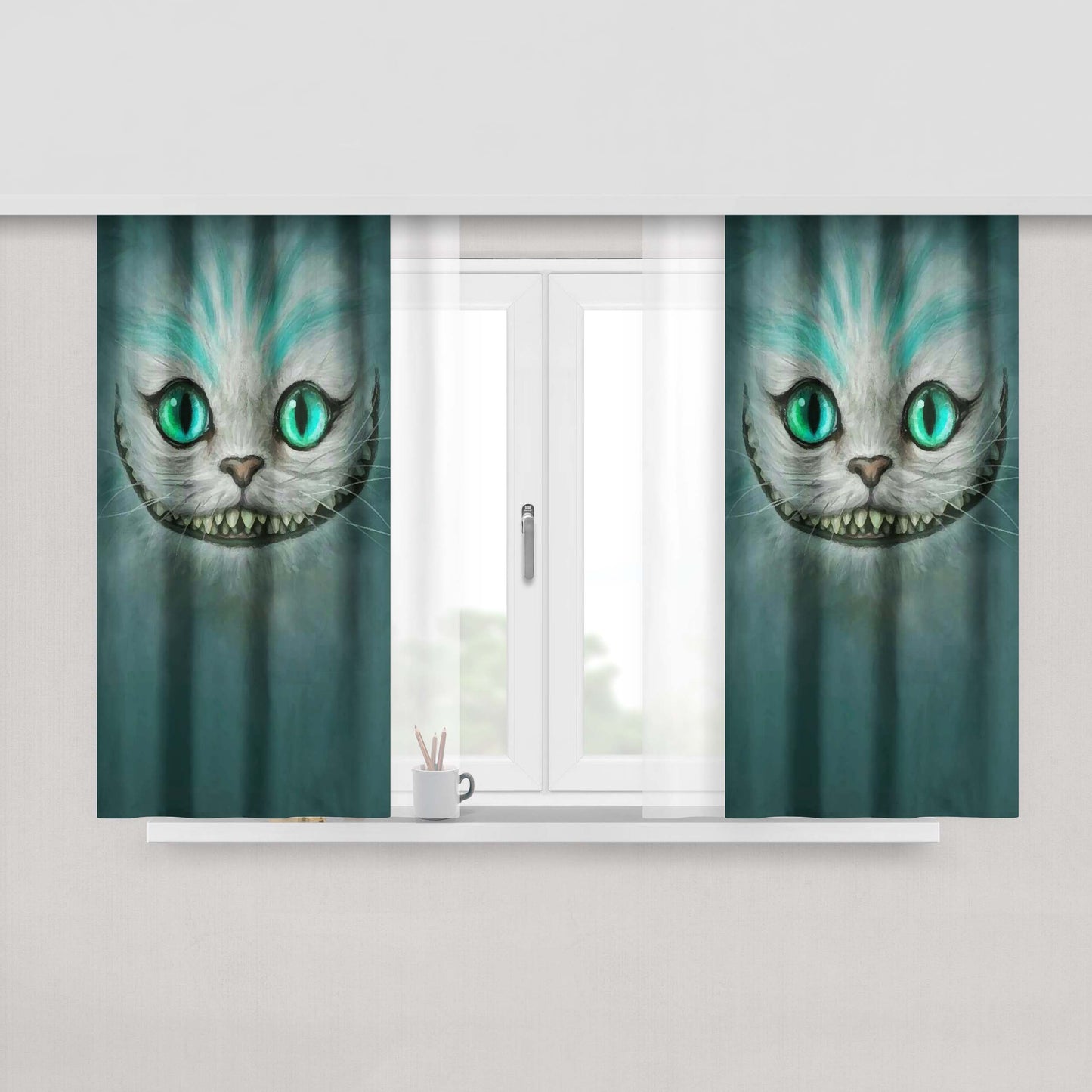 Green Cheshire Peach Skin Window Curtains