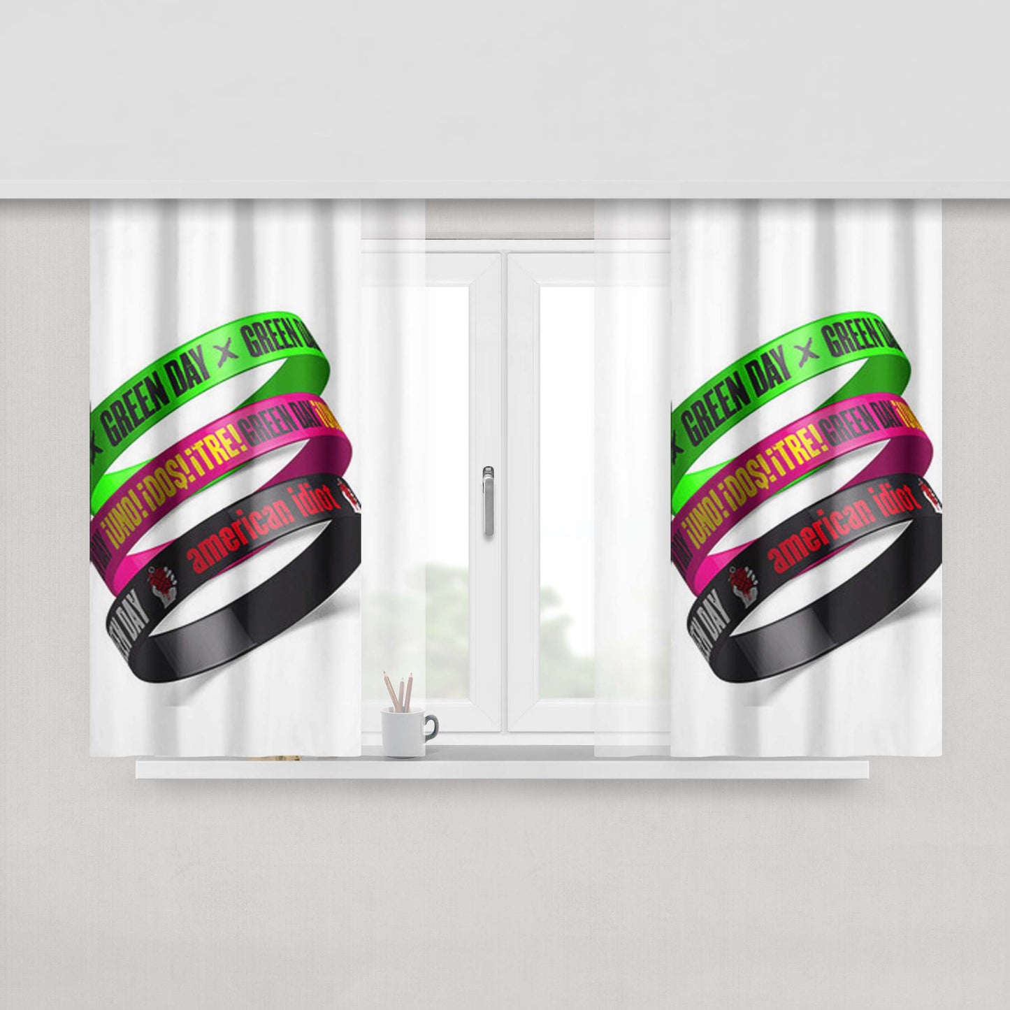 Green Day Bracelet Peach Skin Window Curtains