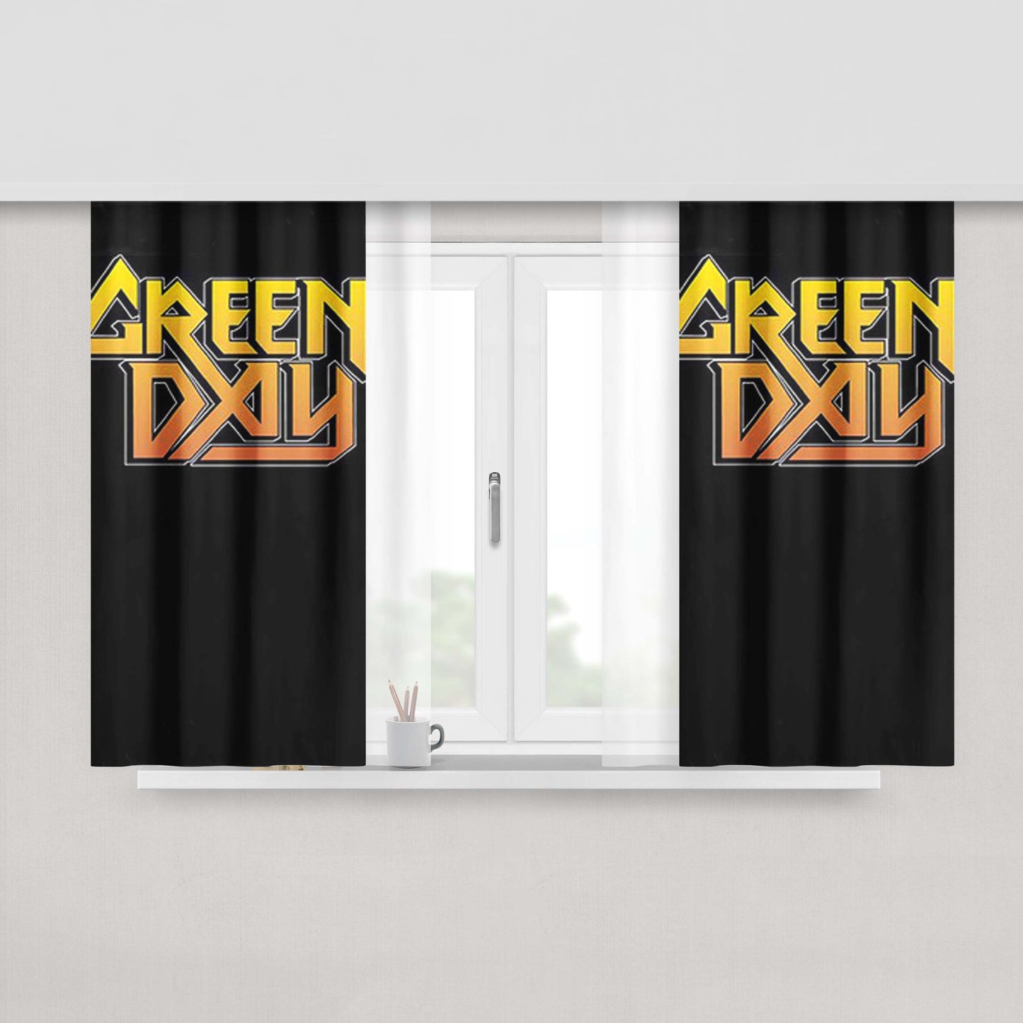 Green Day Gravity Peach Skin Window Curtains