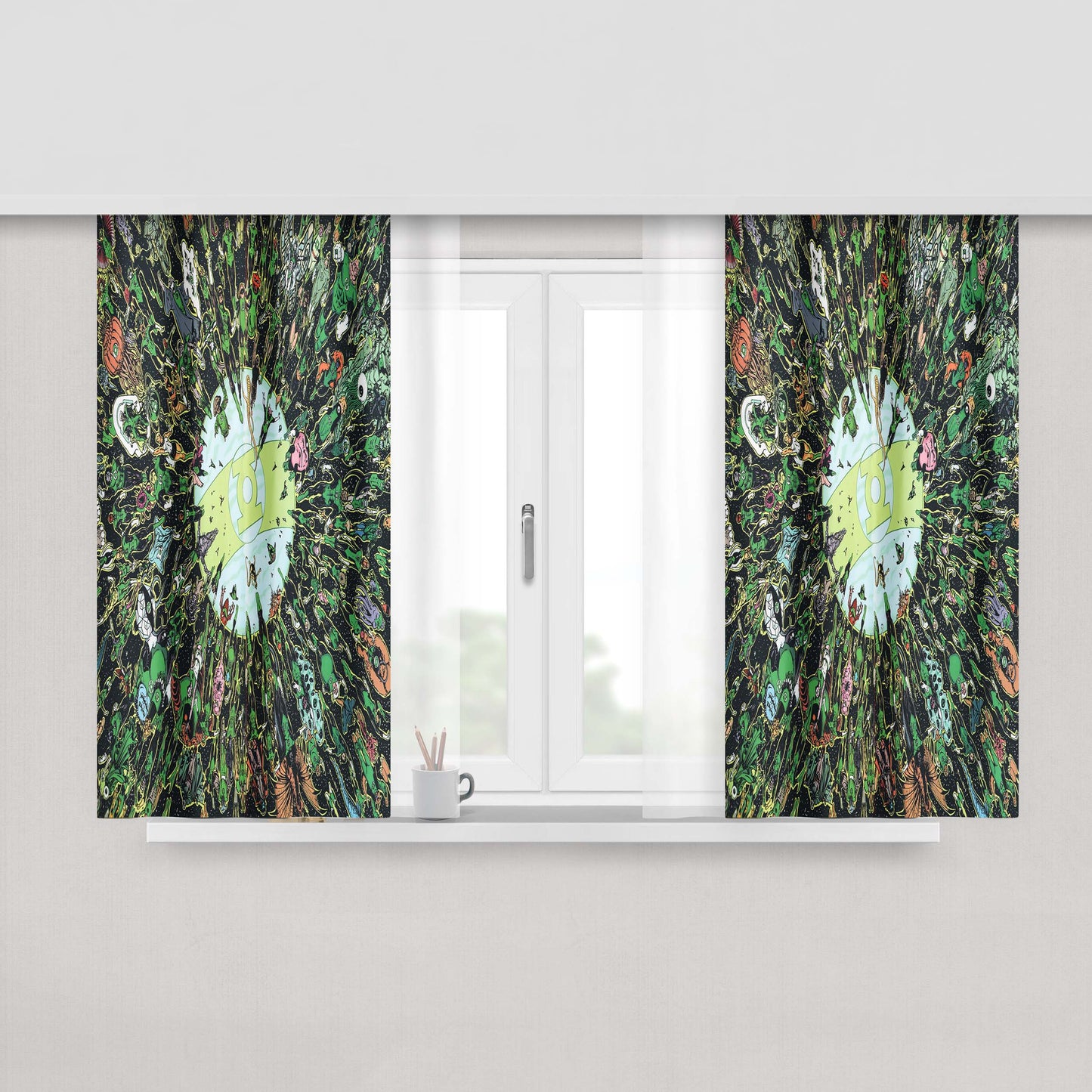 Green Lantern Peach Skin Window Curtains