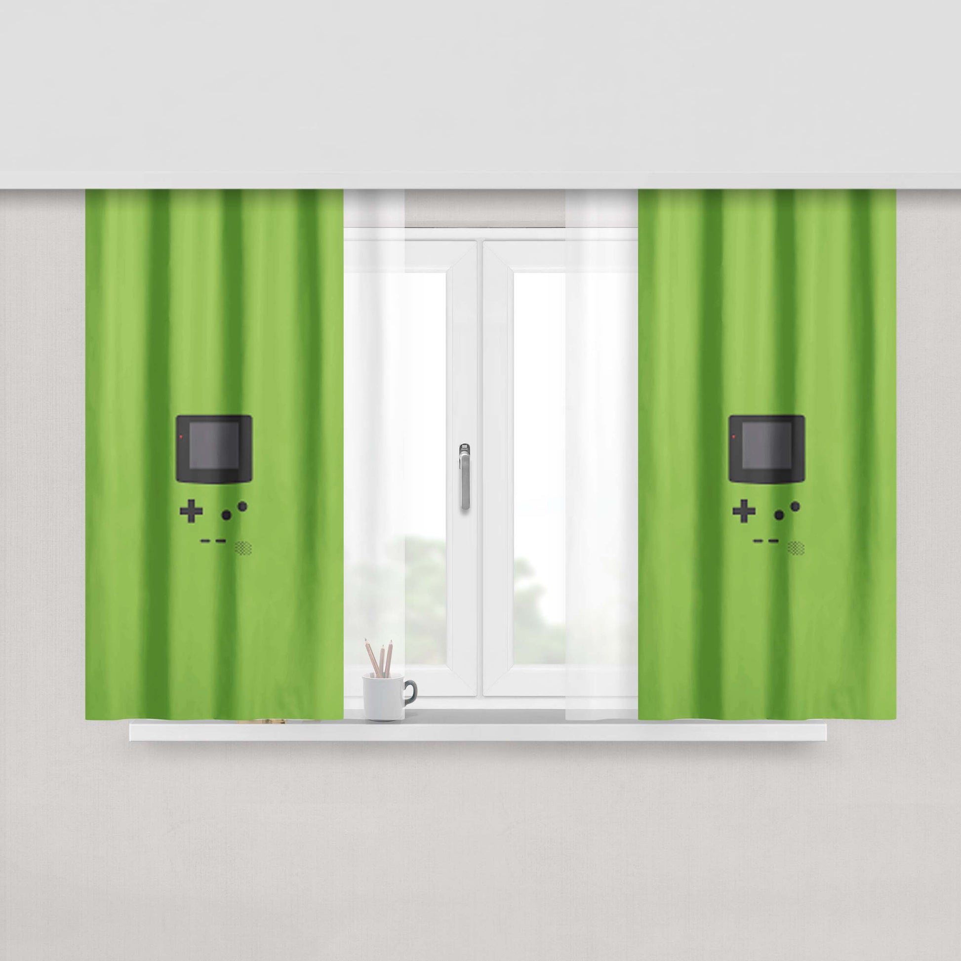 Green Nintendo Gameboy Color Peach Skin Window Curtains