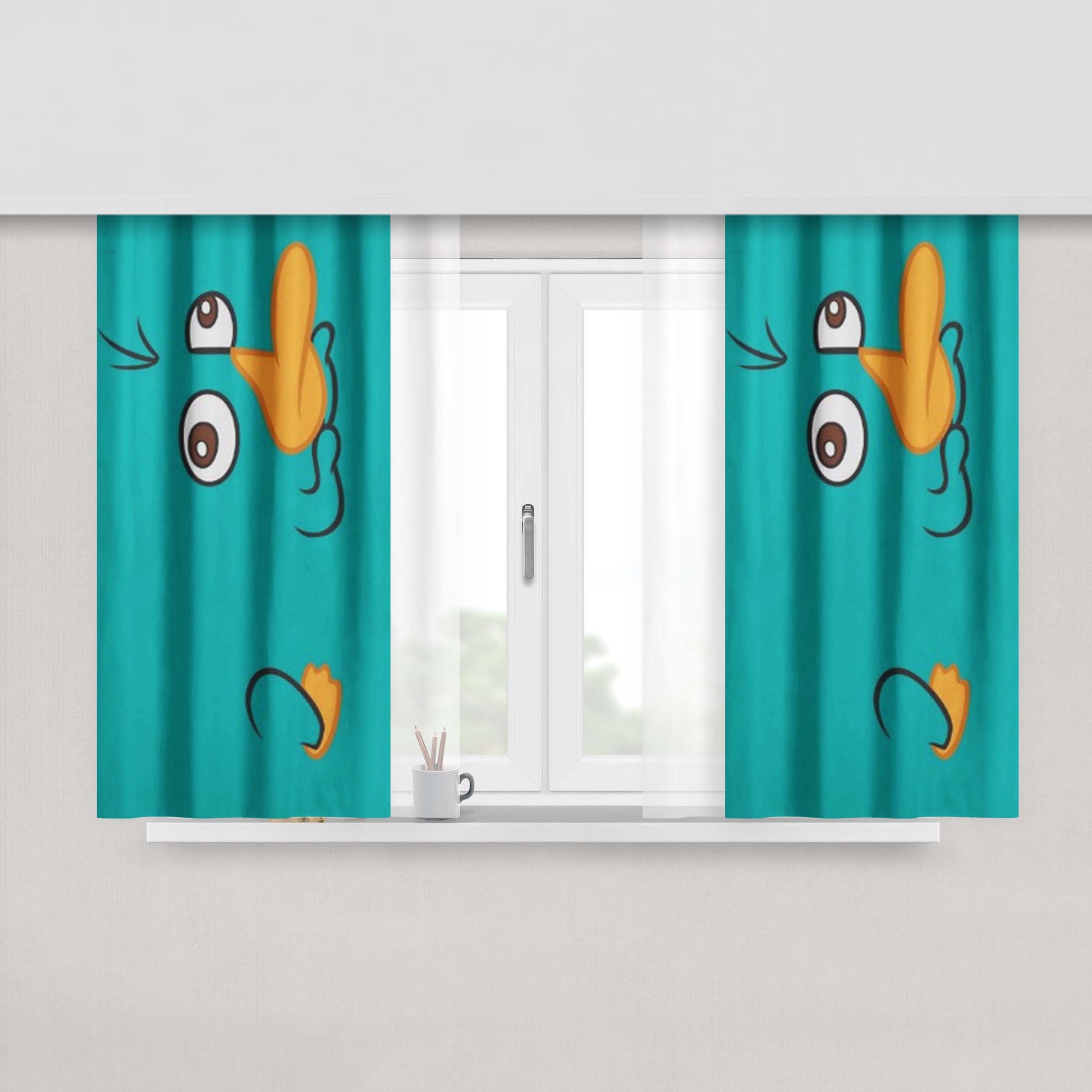 Green Platypus Perry Peach Skin Window Curtains
