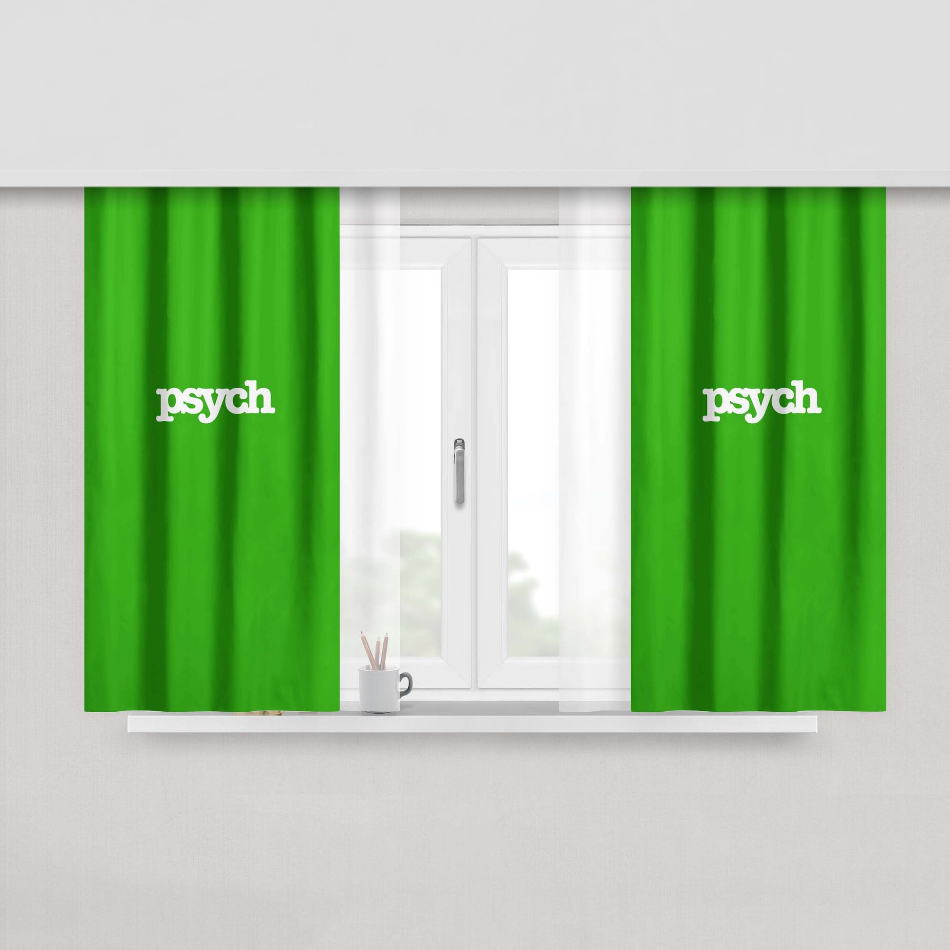 Green Psych Movie Peach Skin Window Curtains