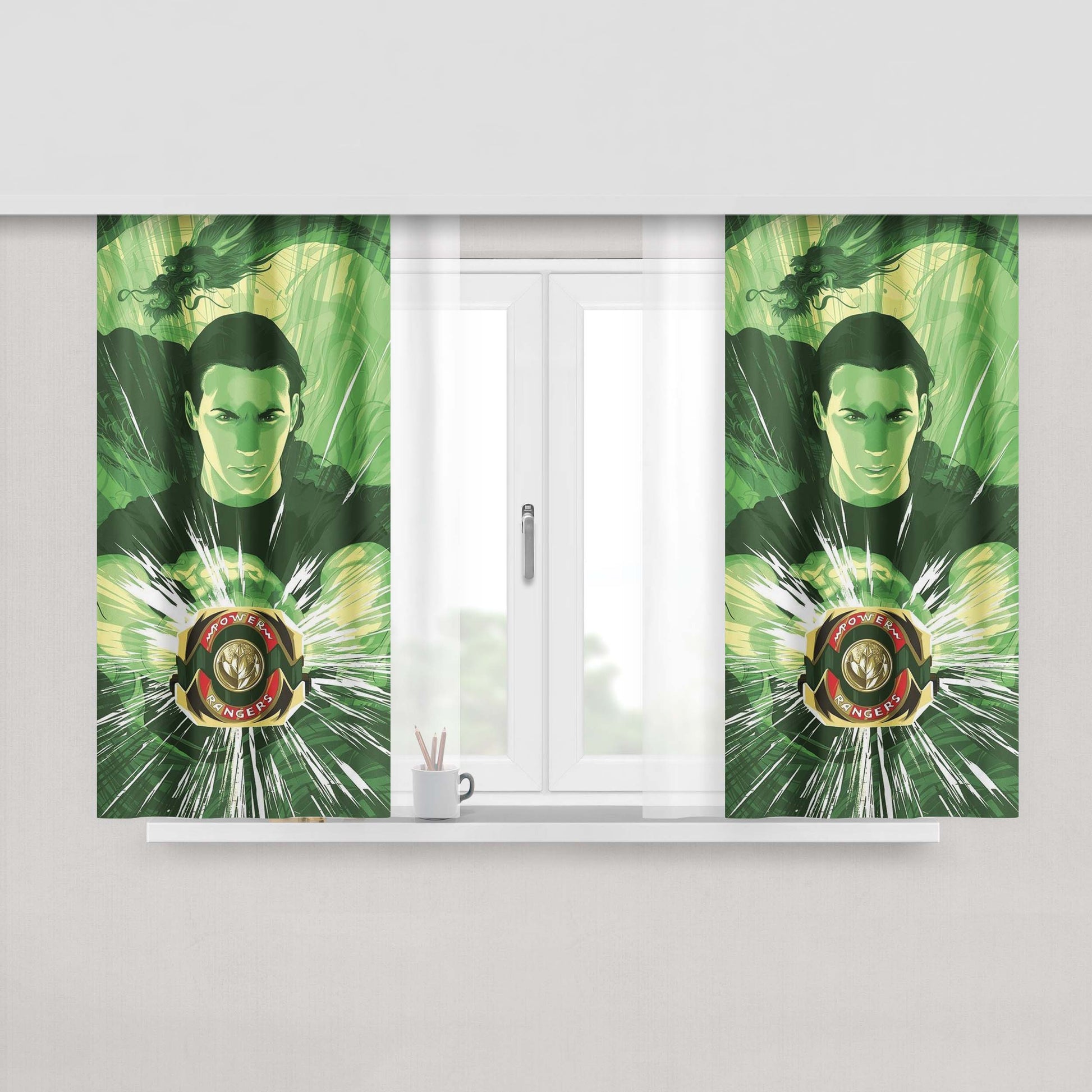 Green Rangers Power Peach Skin Window Curtains