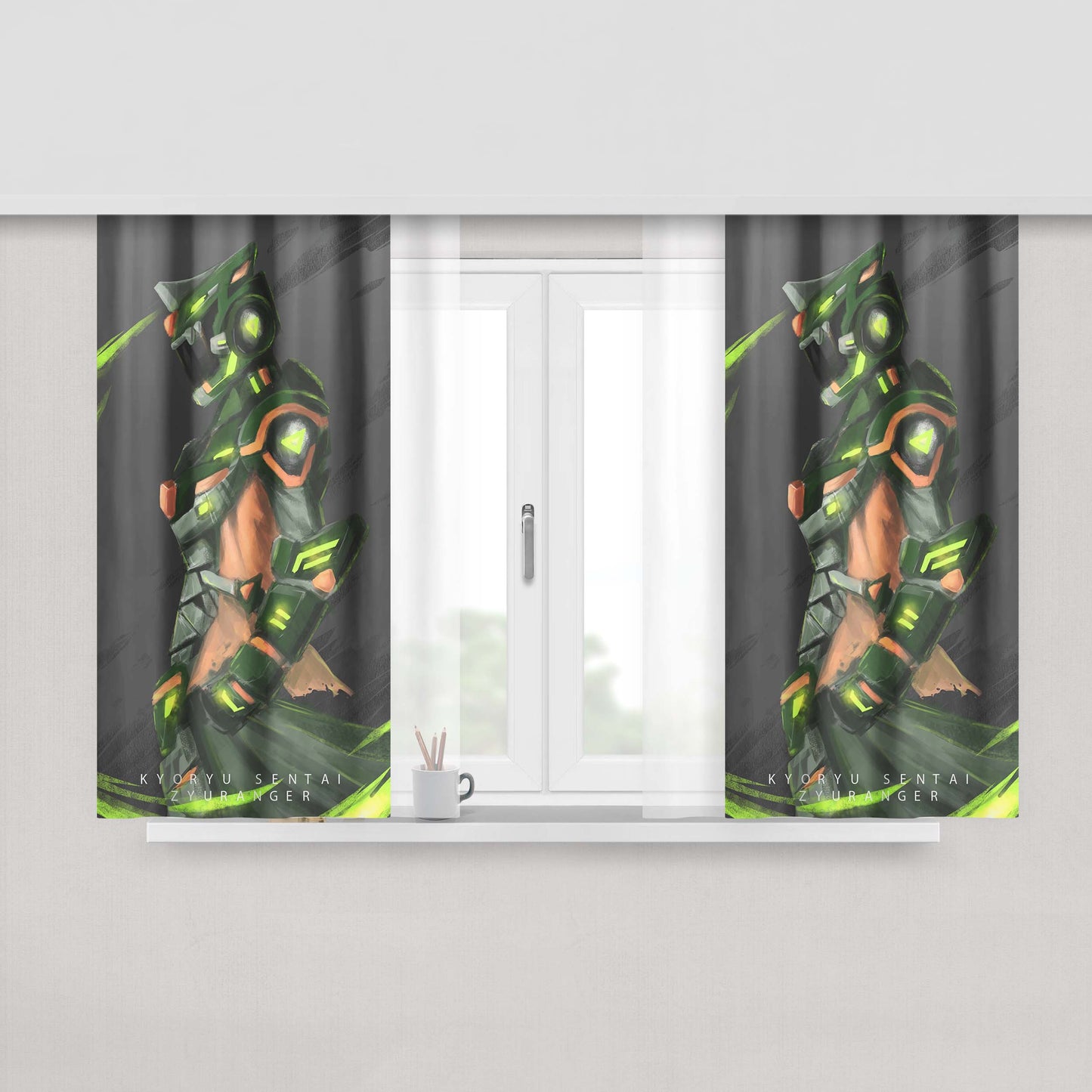 Green Rangers Peach Skin Window Curtains
