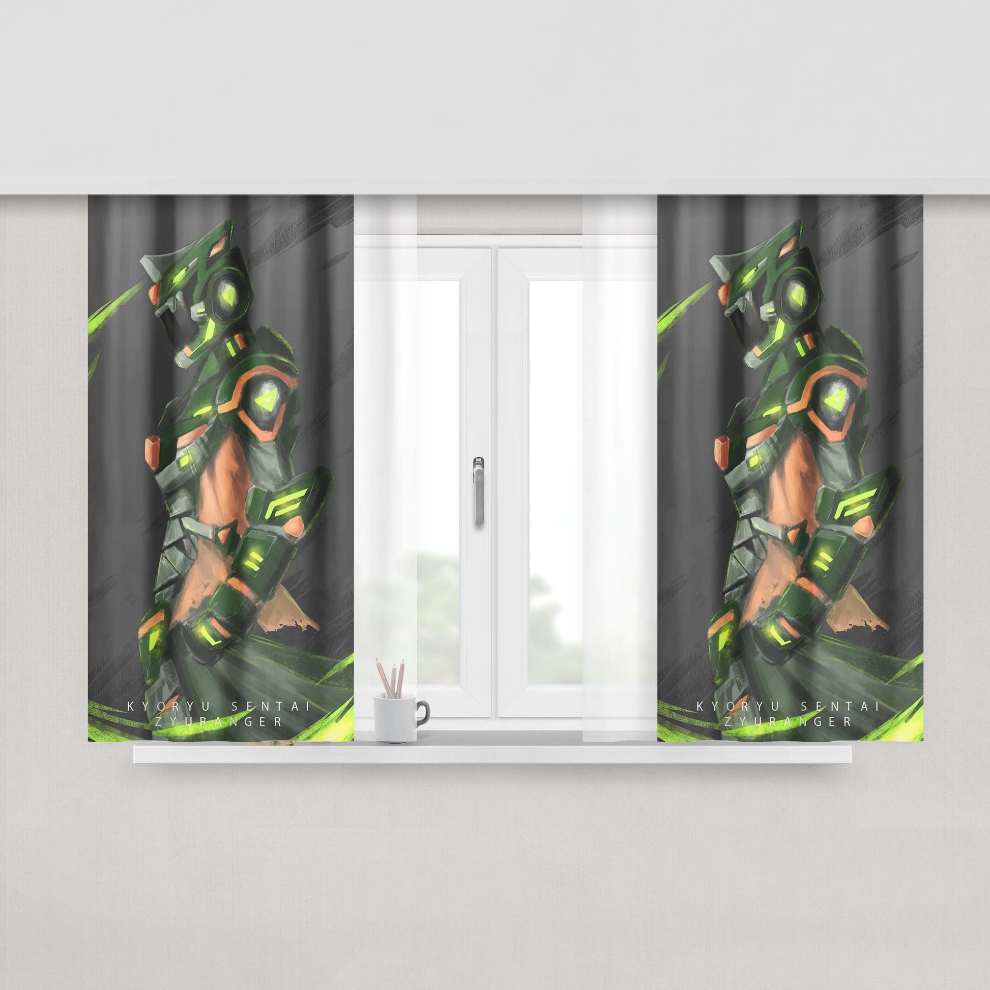 Green Rangers Peach Skin Window Curtains