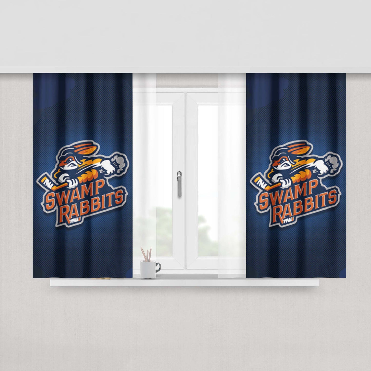 Greenville Swamp Rabbits Peach Skin Window Curtains