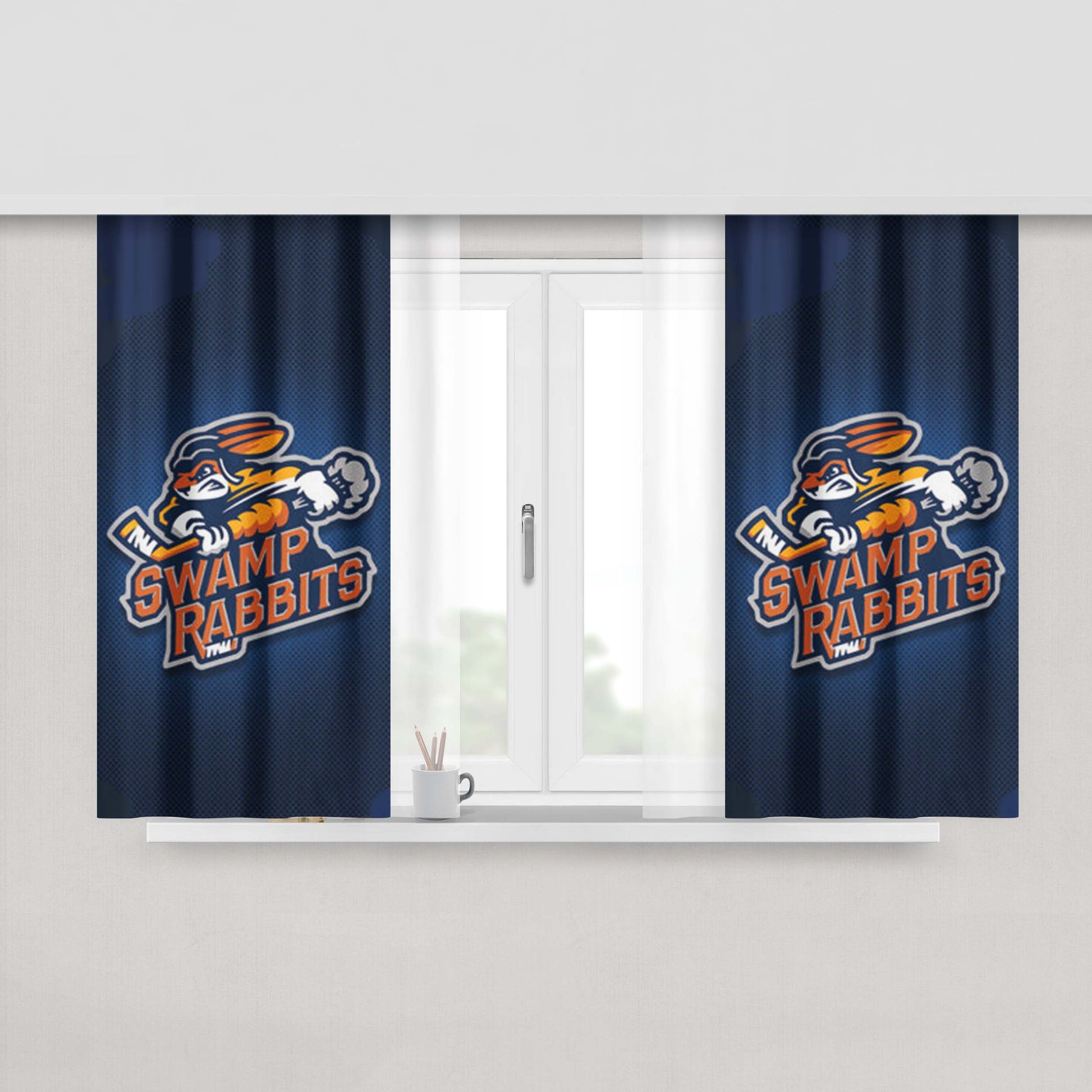 Greenville Swamp Rabbits Peach Skin Window Curtains