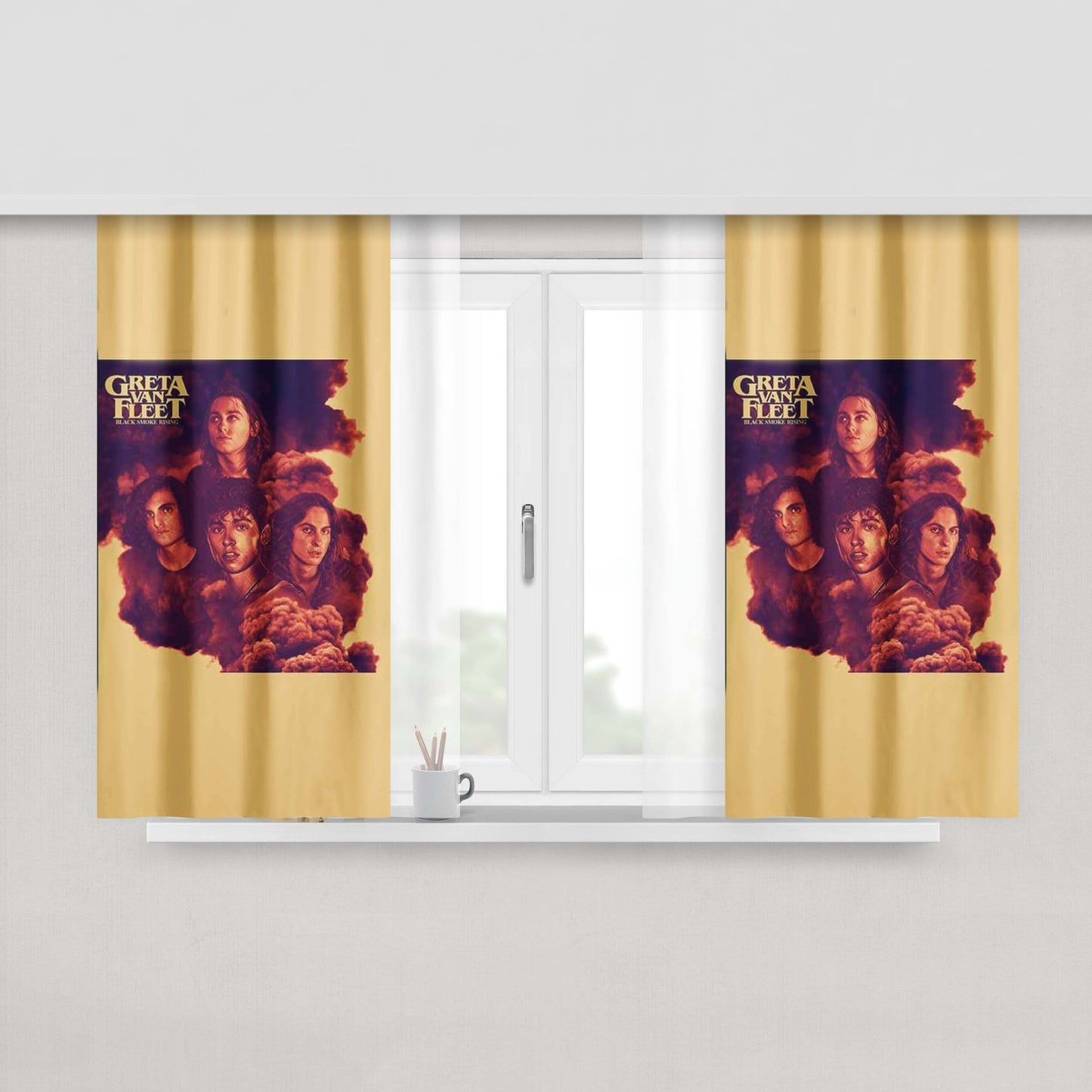 Greta Van Fleet Peach Skin Window Curtains
