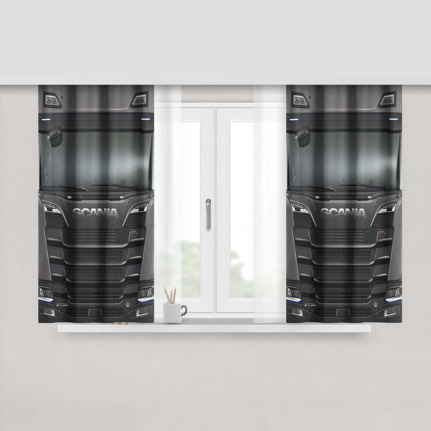 Grey Iphone Retro Edition Peach Skin Window Curtains