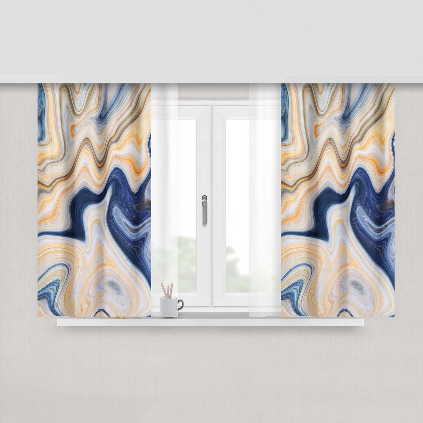 Grey Scania Truck S730 Peach Skin Window Curtains