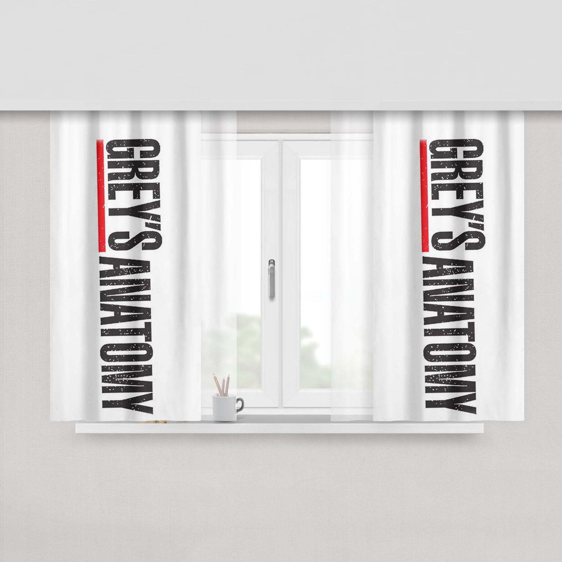 Greyhound Semaphore Peach Skin Window Curtains
