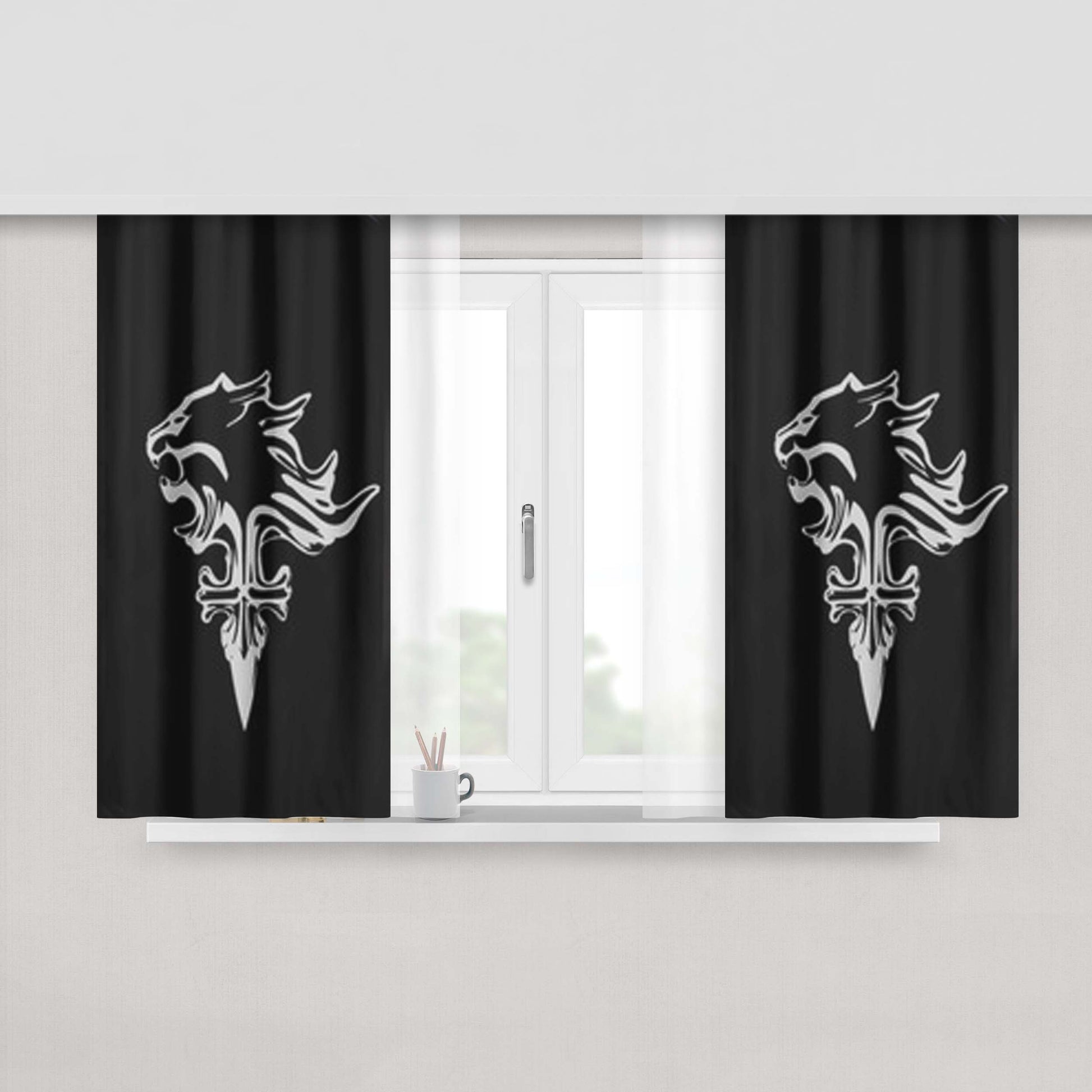 Griever Lionheart Peach Skin Window Curtains